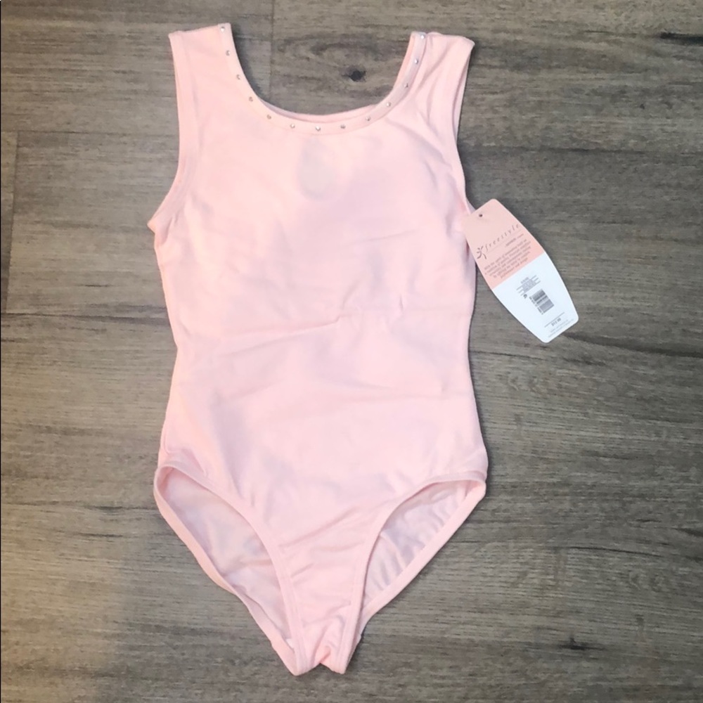 Freestyle Danskin pink leotard girls small s 6/6x